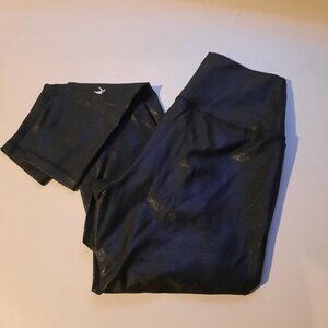 Glyder High Rise Gloss Leggings Size Small Black Shiny Faux Leather Like 28"